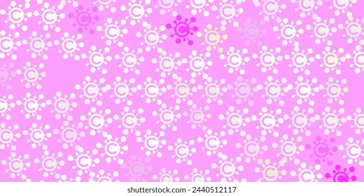 Light Pink, Yellow vector backdrop with virus symbols. Simple design in abstract style with infection forms. Simple drawing against danger fever.