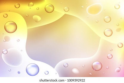 Light Pink, Yellow vector background with lava shapes. Blurred geometric sample with gradient bubbles.  A new texture for your  ad, booklets, leaflets.