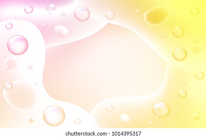Light Pink, Yellow vector background with curved circles. Colorful abstract illustration with gradient lines. Memphis style for your business design.
