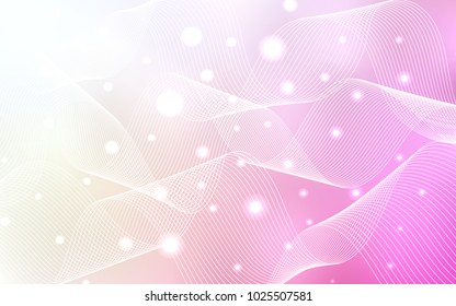 Light Pink, Yellow vector background with xmas confetti. Beautiful colored illustration with ribbon in celebration style. The pattern can be used for new year ad, booklets.