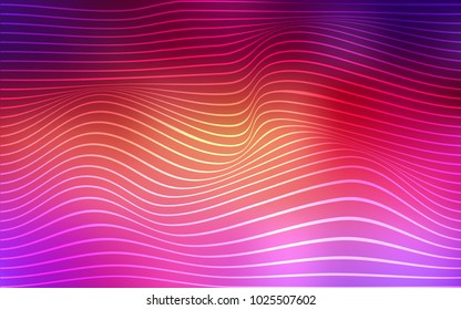 Light Pink, Yellow vector background with curved lines. Blurred geometric sample with gradient.  A completely new template for your business design.