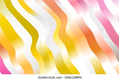 Light Pink, Yellow vector background with bent lines. Modern gradient abstract illustration with bandy lines. The elegant pattern for brand book.