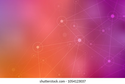 Light Pink, Yellow vector background with dots and lines. Decorative design in abstract style with triangle structure. Pattern can be used for beautiful websites.