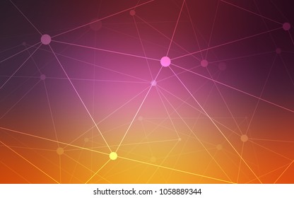 Light Pink, Yellow vector background with dots and lines. Colorful illustration with circles and lines in futuristic style. Pattern can be used for futuristic ad, booklets.