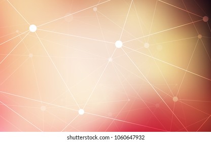 Light Pink, Yellow vector background with bubbles, lines. Decorative design in abstract style with triangle structure. Completely new template for your brand book.