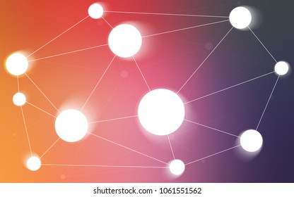 Light Pink, Yellow vector background with dots and lines. Colorful illustration with circles and lines in futuristic style. New design for ad, poster, banner of your website.