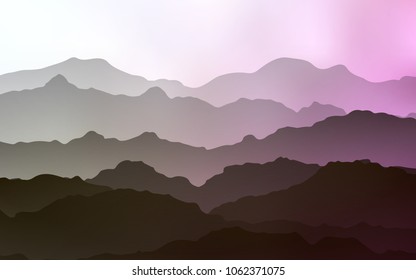 Light Pink, Yellow vector background with bent ribbons. Shining crooked illustration in mountain style. Mountain style for your business design.