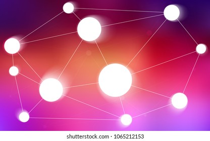 Light Pink, Yellow vector background with dots and lines. Design with connection of dots and lines on colorful background. Pattern can be used for ads, leaflets.