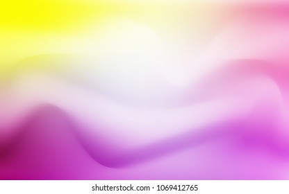Light Pink, Yellow vector background with bent lines. Brand-new colored illustration in marble style with gradient. The template for cell phone backgrounds.