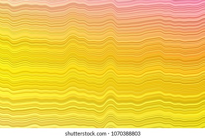 Light Pink, Yellow vector background with bent ribbons. Geometric illustration in marble style with gradient.  Marble design for your web site.