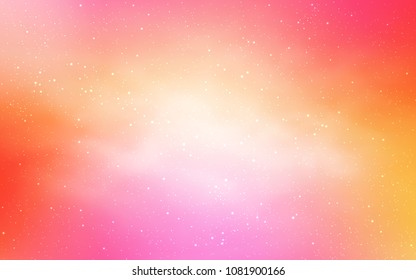 Light Pink, Yellow vector background with galaxy stars. Modern abstract illustration with Big Dipper stars. Template for cosmic backgrounds.