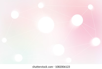Light Pink, Yellow vector background with dots and lines. Design with connection of dots and lines on colorful background. Pattern can be used for ads, leaflets.
