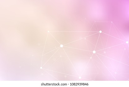 Light Pink, Yellow vector background with bubbles, lines. Modern abstract colorful illustration with spheres and lines. Beautiful design for your business advert.