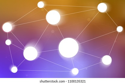 Light Pink, Yellow vector background with dots and lines. Decorative design in abstract style with triangle structure. New design for ad, poster, banner of your website.