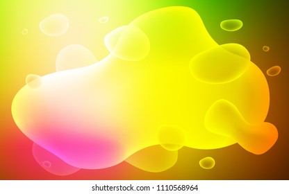 Light Pink, Yellow vector background with curved circles. Creative geometric illustration in memphis style with gradient. A new texture for your  ad, booklets, leaflets.
