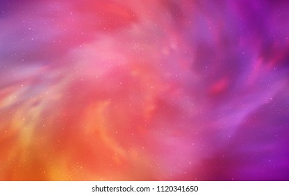 Light Pink, Yellow vector background with galaxy stars. Blurred decorative design in simple style with galaxy stars. Pattern for futuristic ad, booklets.