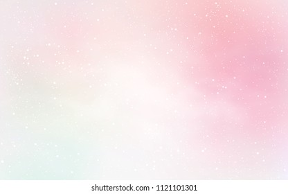 Light Pink, Yellow vector background with galaxy stars. Glitter abstract illustration with colorful cosmic stars. Pattern for futuristic ad, booklets.