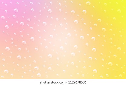 Light Pink, Yellow vector background with bubbles. Blurred decorative design in abstract style with bubbles. Pattern can be used as texture of water, rain drops.