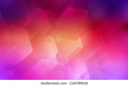 Light Pink, Yellow vector background with hexagons. White background with colorful hexagons. Beautiful design for your business advert.