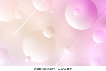 Light Pink, Yellow vector background with bubbles. Beautiful colored illustration with blurred circles in nature style. Pattern can be used for futuristic ad, booklets.