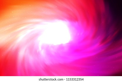 Light Pink, Yellow vector background with galaxy stars. Shining colored illustration with bright astronomical stars. Template for cosmic backgrounds.
