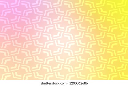 Light Pink, Yellow vector background with bent lines. A sample with blurred bubble shapes. The elegant pattern for brand book.