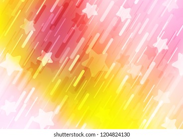 Light Pink, Yellow vector background with straight lines. Lines on blurred abstract background with gradient. Smart design for your business advert.