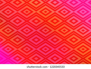 Light Pink, Yellow vector background with lines, rhombuses. Glitter abstract illustration with colorful lines, rhombuses. Backdrop for TV commercials.