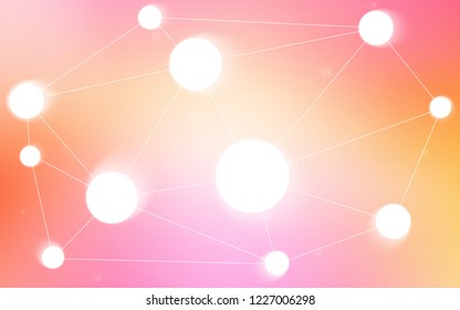Light Pink, Yellow vector background with bubbles, lines. Illustration with set of colorful abstract circles and lines. Pattern can be used for ads, leaflets.