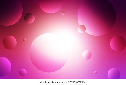 Light Pink, Yellow vector background with bubbles. Abstract illustration with colored bubbles in nature style. Pattern can be used for futuristic ad, booklets.