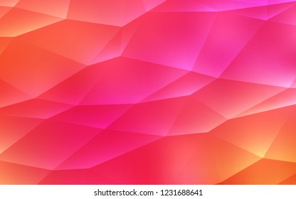 Light Pink, Yellow vector background with triangles. Beautiful illustration with triangles in nature style. Pattern for commercials.