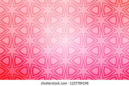 Light Pink, Yellow vector background with colored stars. Blurred decorative design in simple style with stars. Pattern for new year ad, booklets.