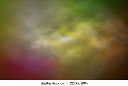 Light Pink, Yellow vector background with galaxy stars. Space stars on blurred abstract background with gradient. Template for cosmic backgrounds.