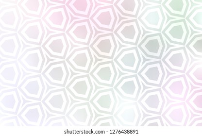 Light Pink, Yellow vector background with hexagons. Design in abstract style with hexagons. New template for your brand book.