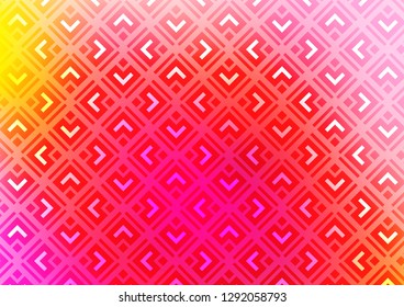 Light Pink, Yellow vector background with lines, rhombuses. Shining colorful illustration with lines, rectangles. Smart design for your business advert.