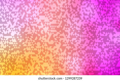 Light Pink, Yellow vector background with triangles. Illustration with set of colorful triangles. Pattern can be used for websites.