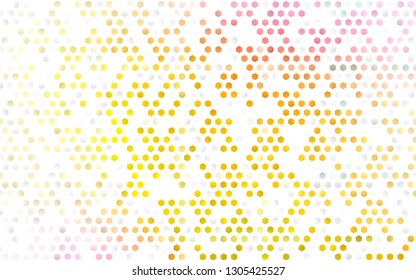 Light Pink, Yellow vector background with hexagons. Design in abstract style with hexagons. Pattern can for your ad, booklets.