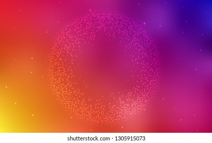 Light Pink, Yellow vector background with astronomical stars. Modern abstract illustration with Big Dipper stars. Pattern for astrology websites.