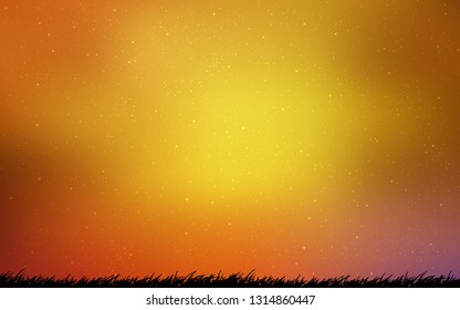 Light Pink, Yellow vector background with galaxy stars. Shining illustration with sky stars on abstract template. Smart design for your business advert.