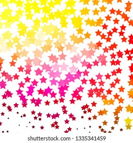 Light Pink, Yellow vector background with small and big stars. Shining colorful illustration with small and big stars. Pattern for websites, landing pages.