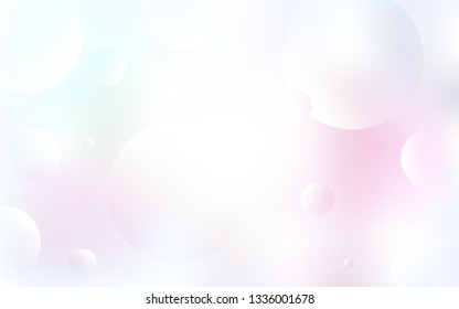 Light Pink, Yellow vector background with bubbles. Beautiful colored illustration with blurred circles in nature style. Pattern can be used for beautiful websites.
