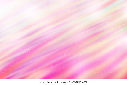 Light Pink, Yellow vector background with galaxy stars. Shining colored illustration with bright astronomical stars. Pattern for astronomy websites.