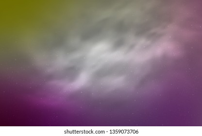 Light Pink, Yellow vector background with astronomical stars. Shining illustration with sky stars on abstract template. Best design for your ad, poster, banner.
