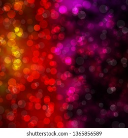 Light Pink, Yellow vector background with circles. Abstract decorative design in gradient style with bubbles. Pattern for websites, landing pages.