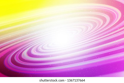 Light Pink, Yellow vector background with galaxy stars. Space stars on blurred abstract background with gradient. Pattern for astrology websites.