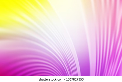 Light Pink, Yellow vector background with wry lines. Brand new colorful illustration in simple style. Brand new design for your ads, poster, banner.