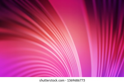 Light Pink, Yellow vector background with curved lines. Colorful geometric sample with gradient lines.  Brand new design for your ads, poster, banner.