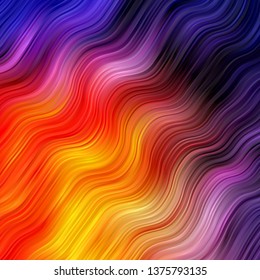 Light Pink, Yellow vector background with curves. Bright sample with colorful bent lines, shapes. Best design for your posters, banners.