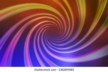 Light Pink, Yellow vector background with astronomical stars. Glitter abstract illustration with colorful cosmic stars. Pattern for futuristic ad, booklets.