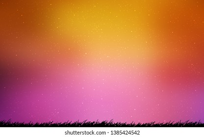 Light Pink, Yellow vector background with astronomical stars. Modern abstract illustration with Big Dipper stars. Pattern for futuristic ad, booklets.